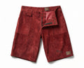 Red Velvet Leather Jorts