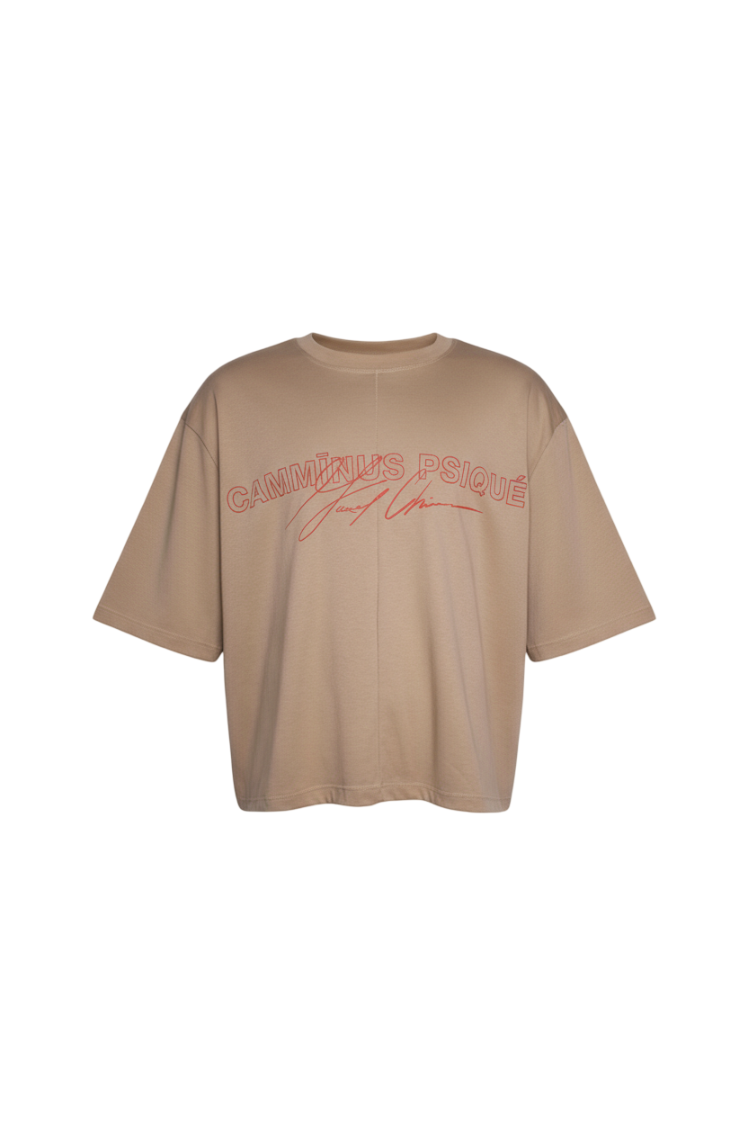 Boxy Oversized Cammīnus Psiqué – Serigrafía roja