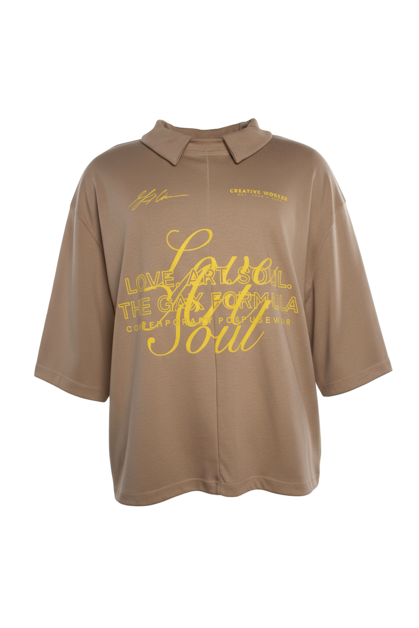 Polo Boxy Creative Workers – Serigrafía amarilla