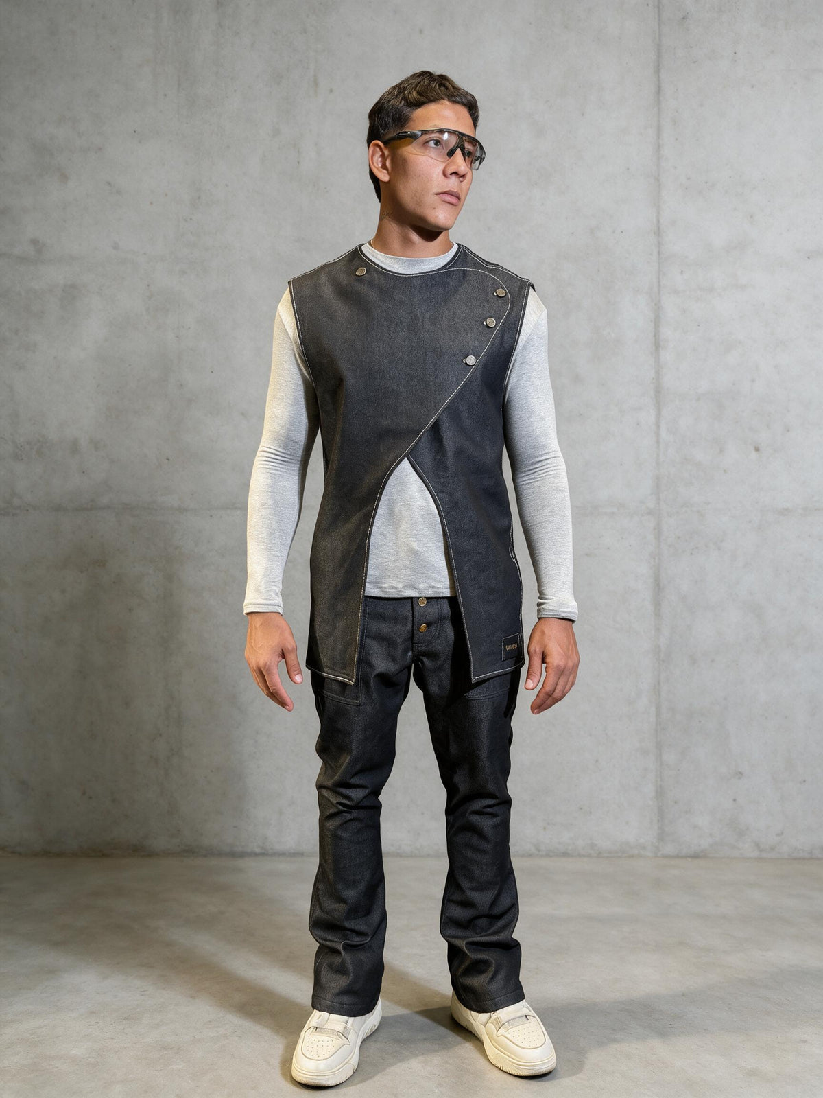 GAXCO Asymmetrical Denim Vest — Limited Denim Capsule