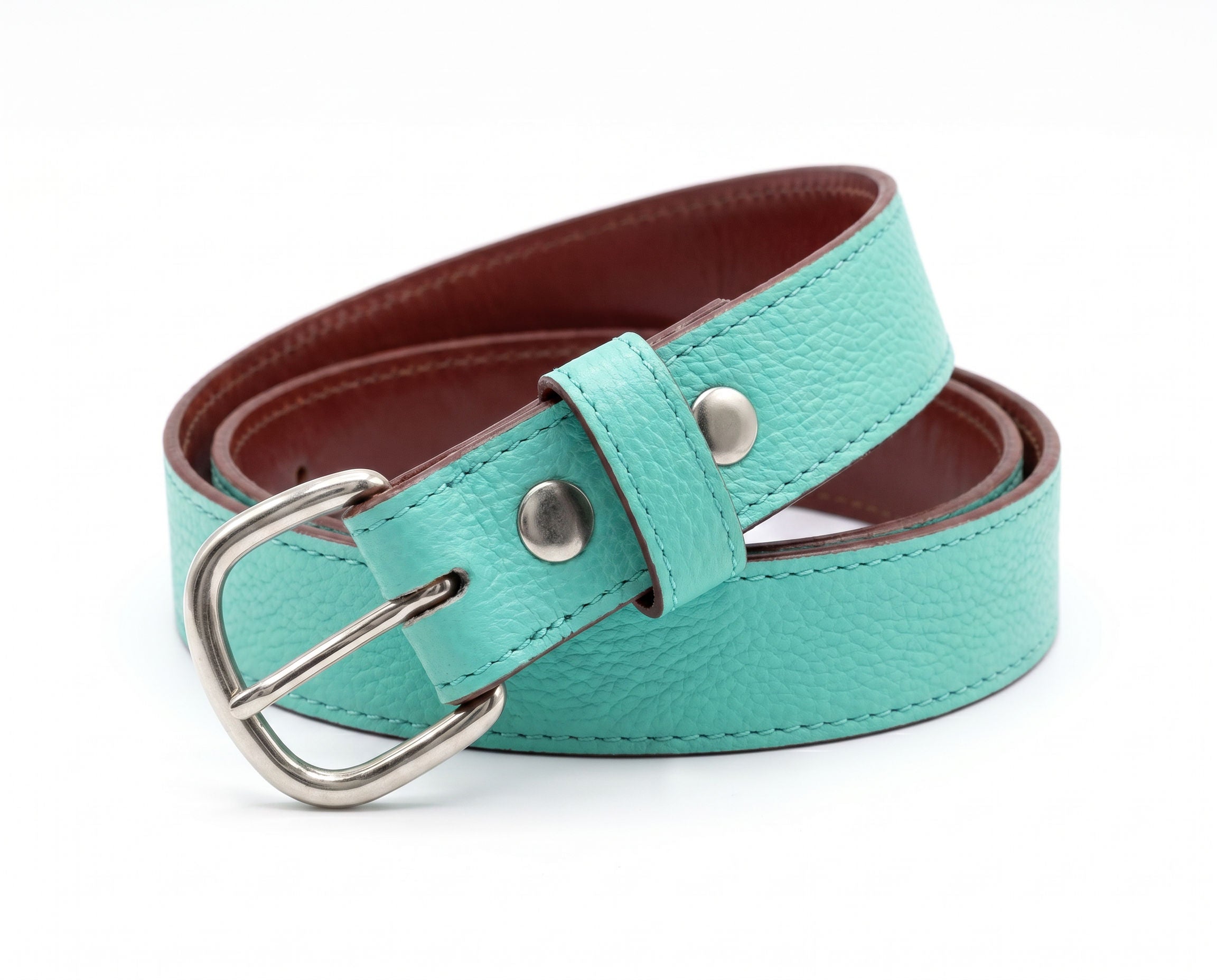 Aqua Tiff Genuine Leather Belt