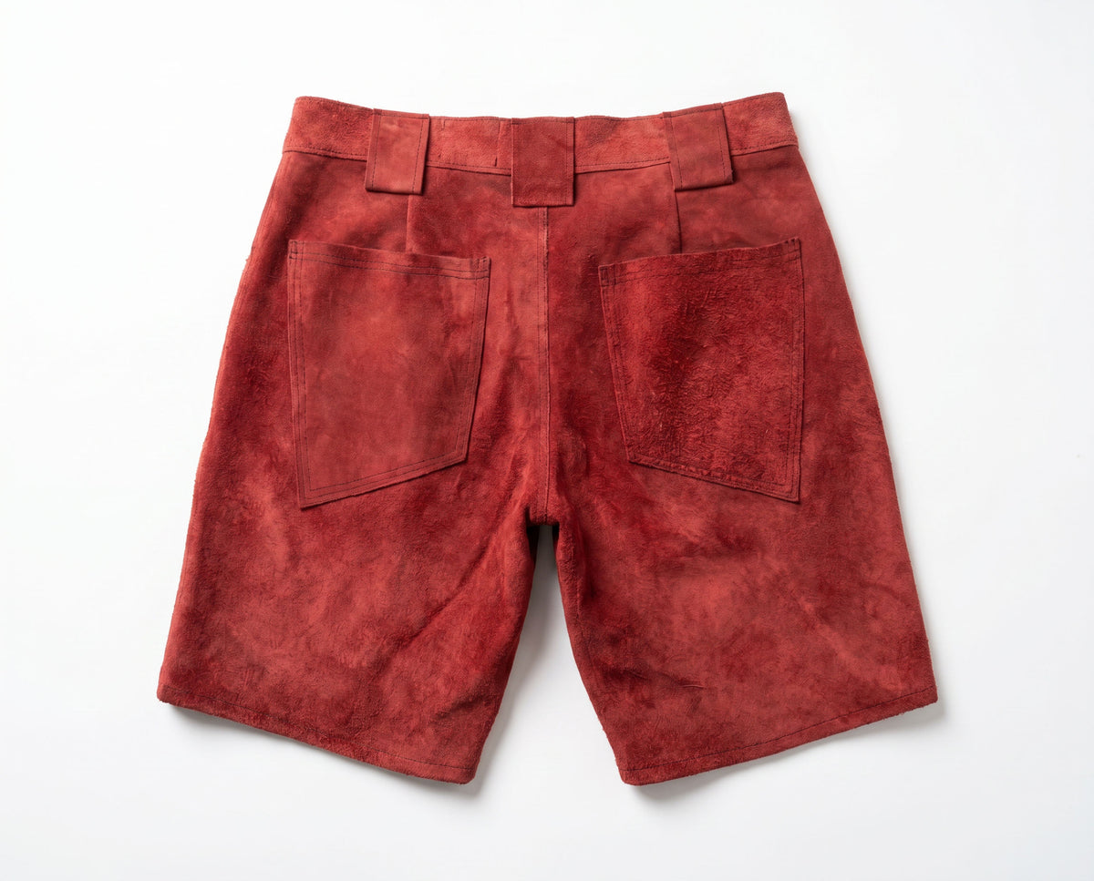 Red Velvet Leather Jorts